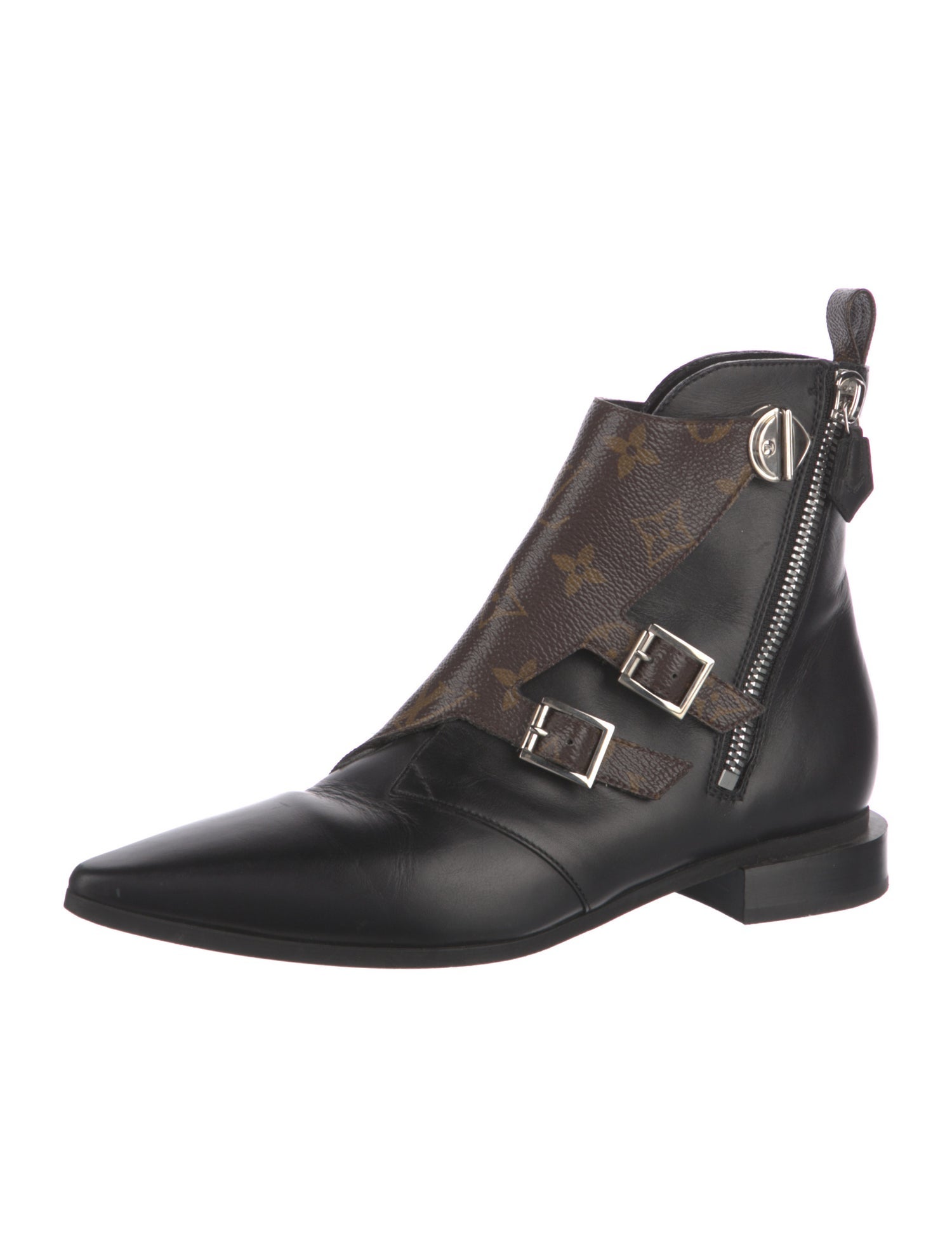 Louis Vuitton LV Monogram Leather Combat Boots