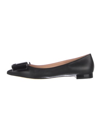 Louis Vuitton Leather Bow Accents Ballet Flats