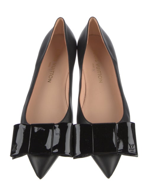 Louis Vuitton Leather Bow Accents Ballet Flats