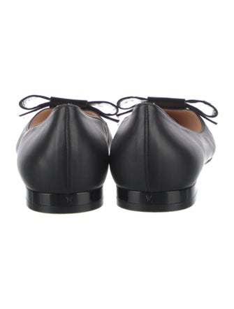 Louis Vuitton Leather Bow Accents Ballet Flats
