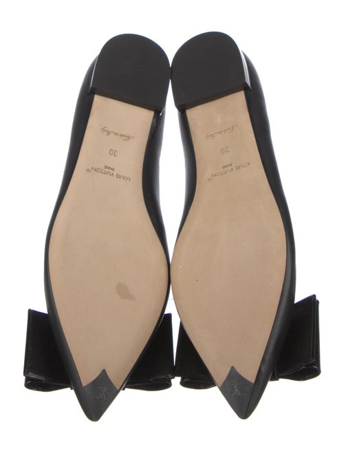 Louis Vuitton Leather Bow Accents Ballet Flats
