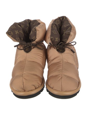 Louis Vuitton Monogram Pattern Nylon Lace-Up Boots