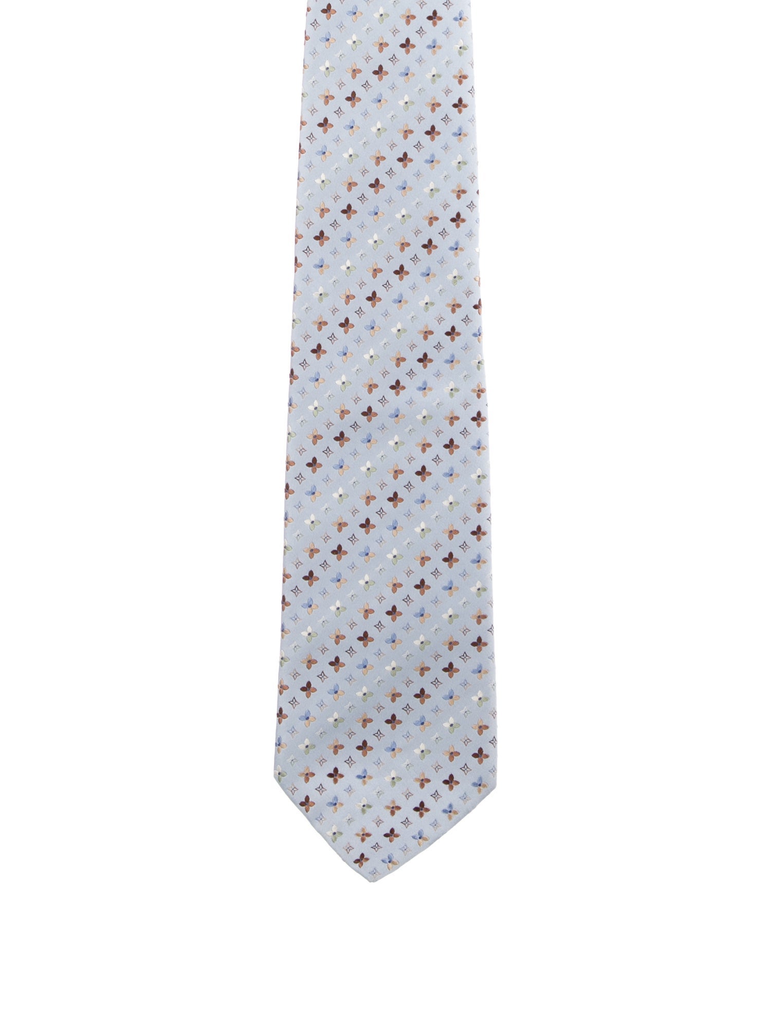 Louis Vuitton Blue Pattern Silk Tie