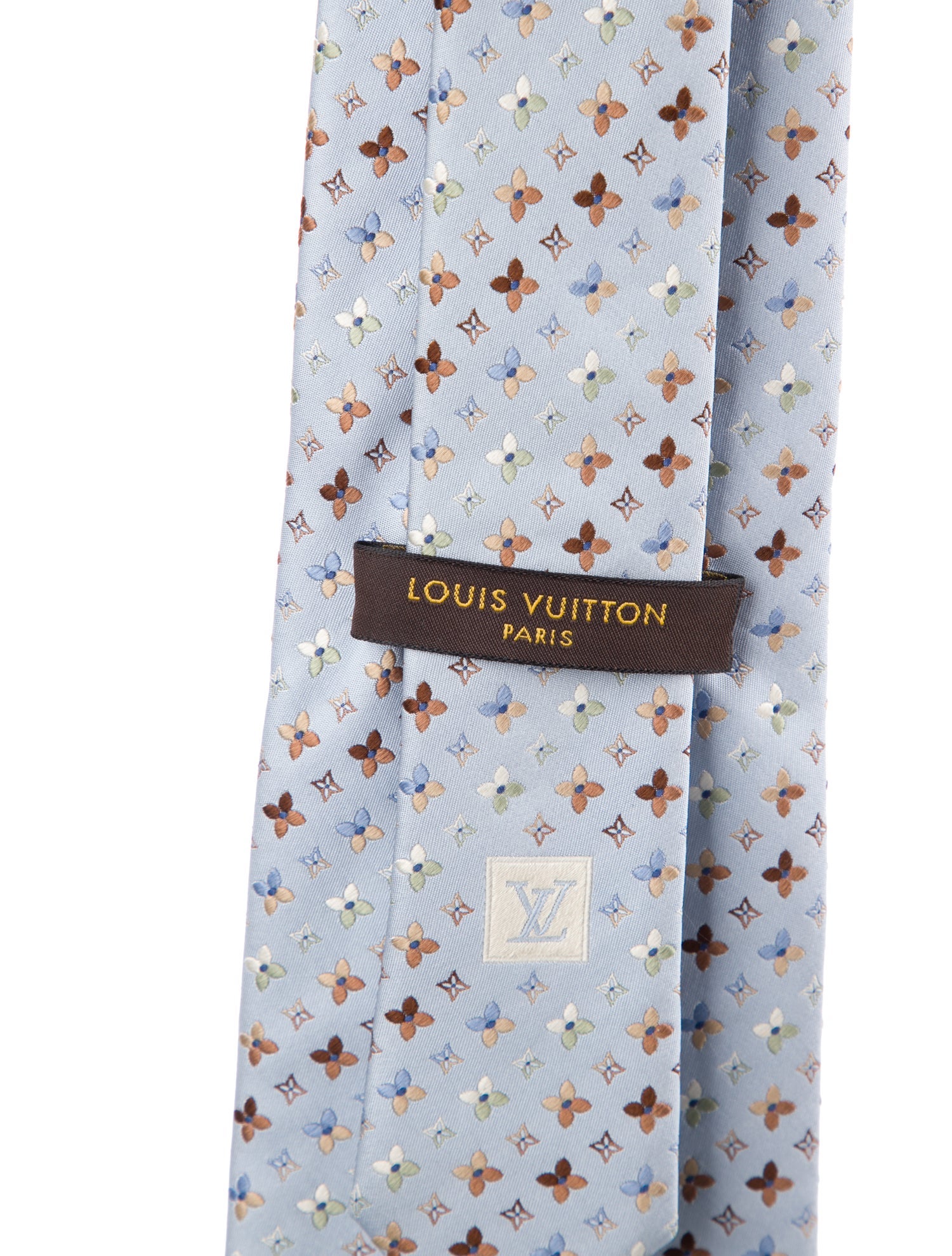 Louis Vuitton Blue Pattern Silk Tie