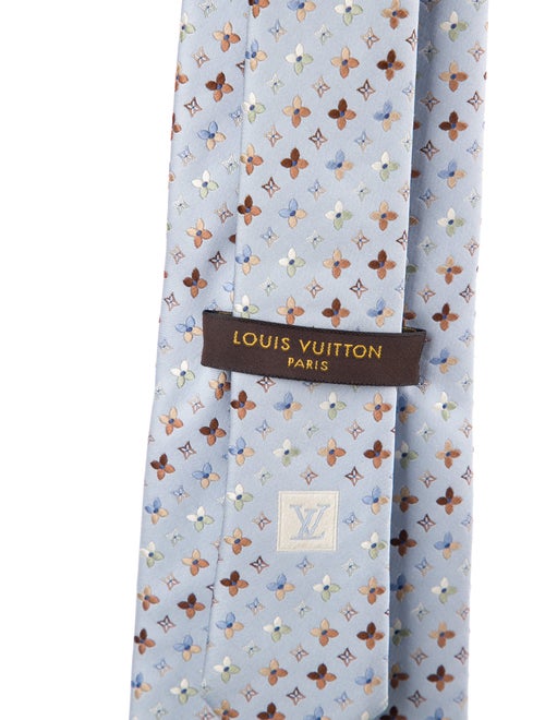 Louis Vuitton Blue Pattern Silk Tie