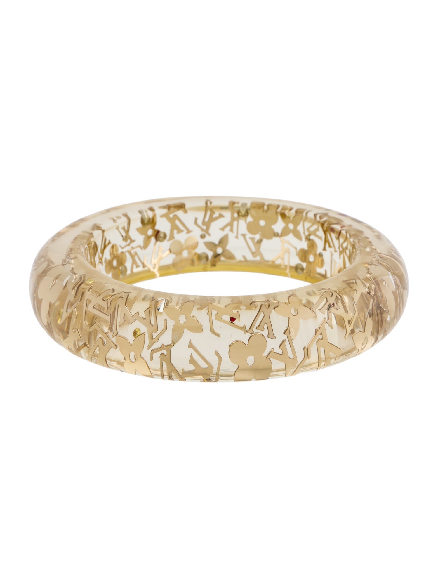 Louis Vuitton Resin & Crystal Wide Inclusion Bangle Bracelet