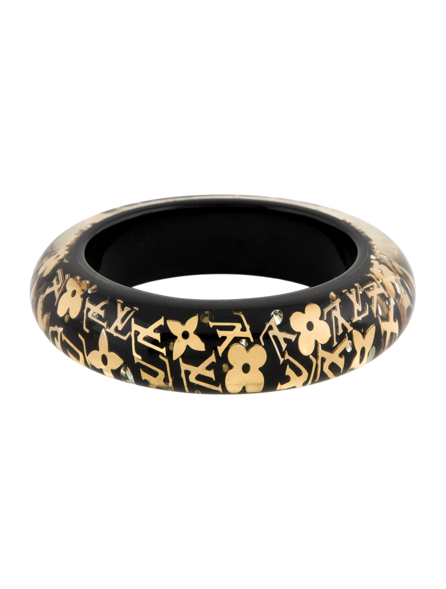 Louis Vuitton Resin & Crystal Wide Inclusion Bangle Bracelet