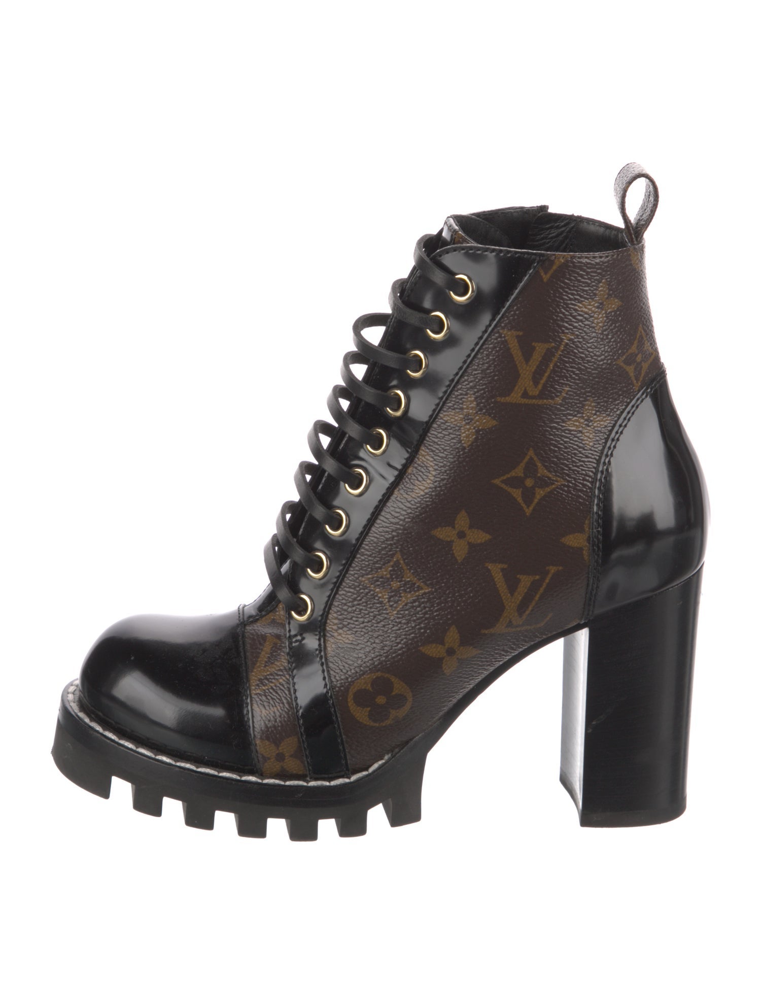 Louis Vuitton Monogram Pattern Combat Boots