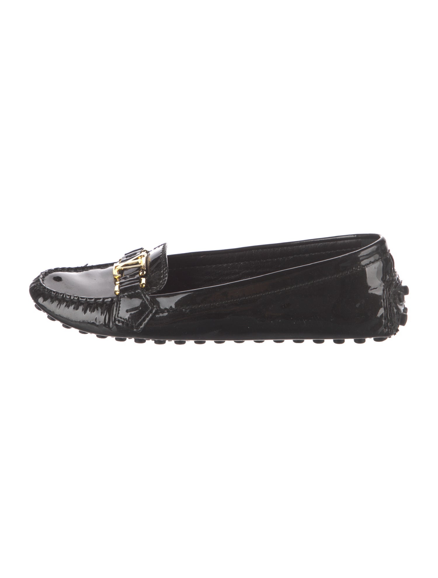 Louis Vuitton Signature Logo Patent Leather Loafers
