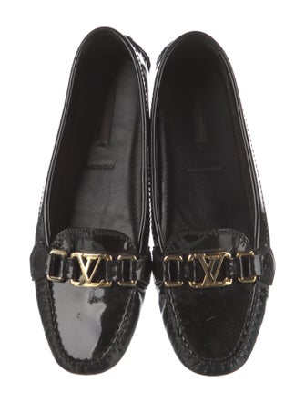 Louis Vuitton Signature Logo Patent Leather Loafers