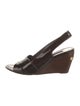 Louis Vuitton Patent Leather Cutout Accent Slingback Sandals