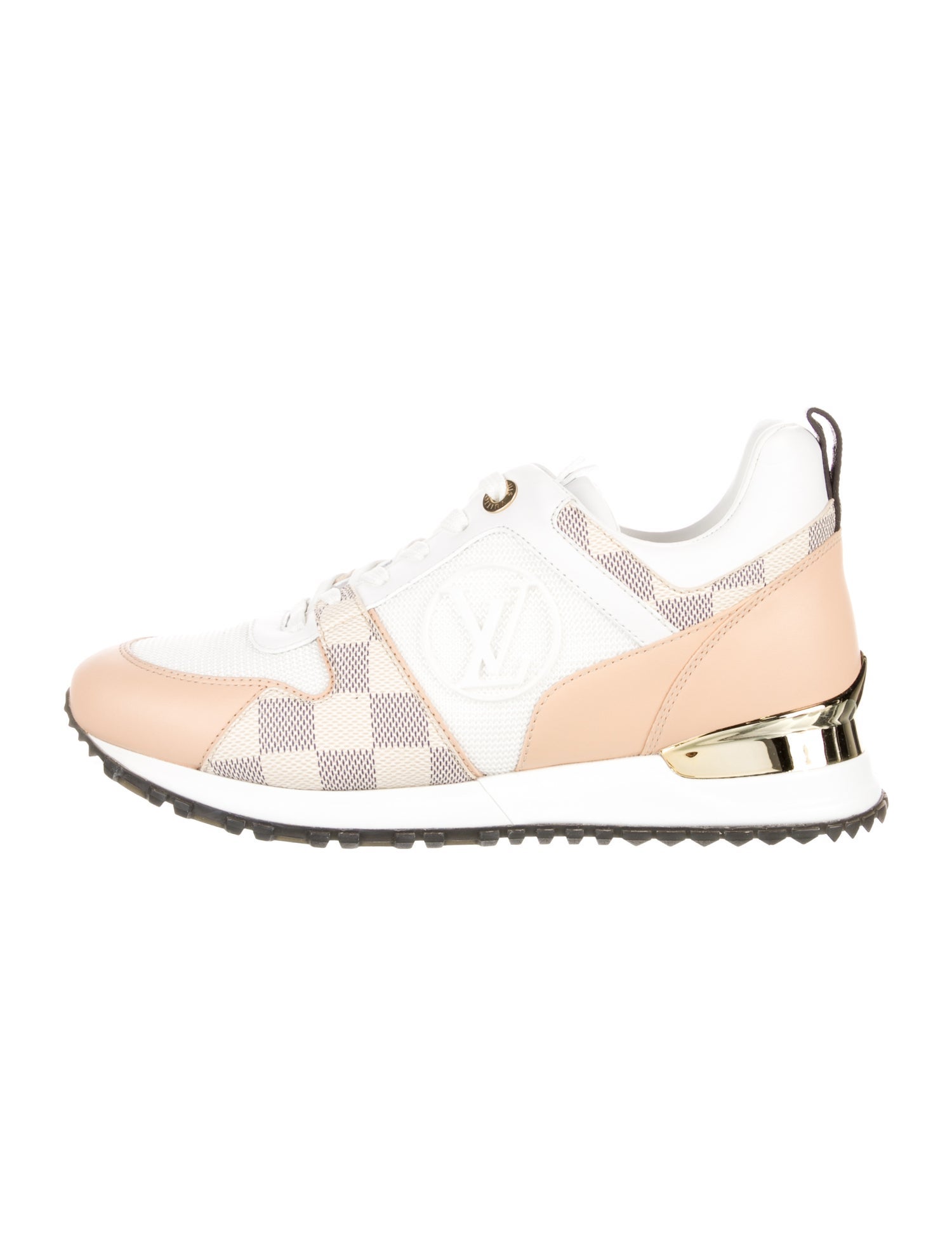 Louis Vuitton Leather Plaid Print Sneakers