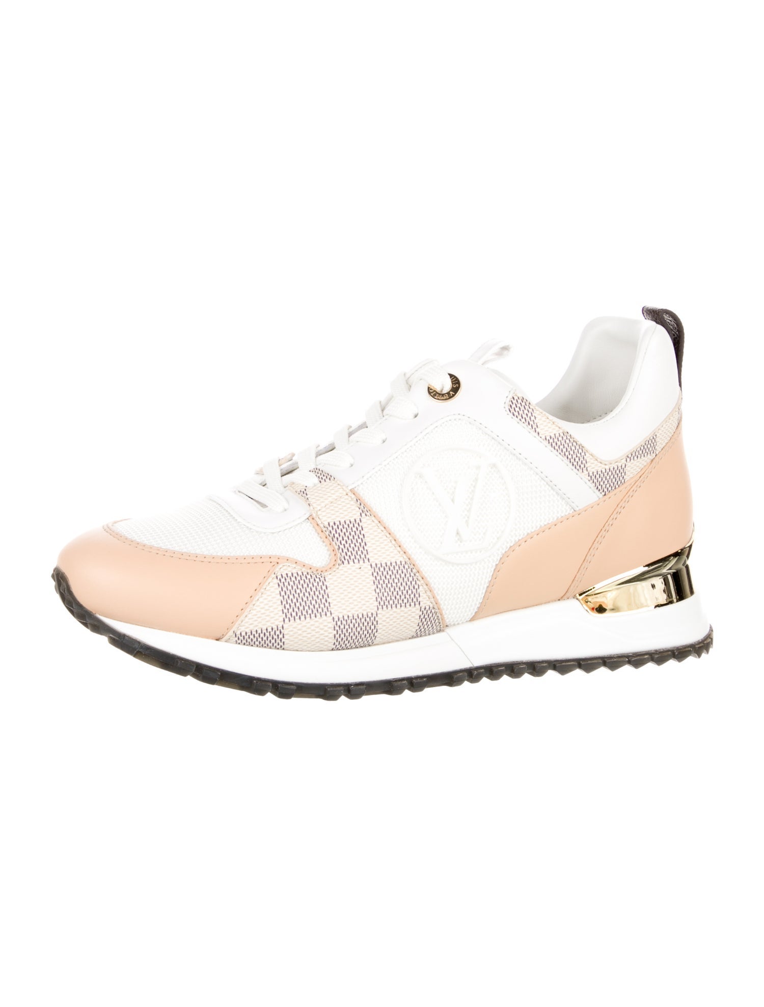 Louis Vuitton Leather Plaid Print Sneakers