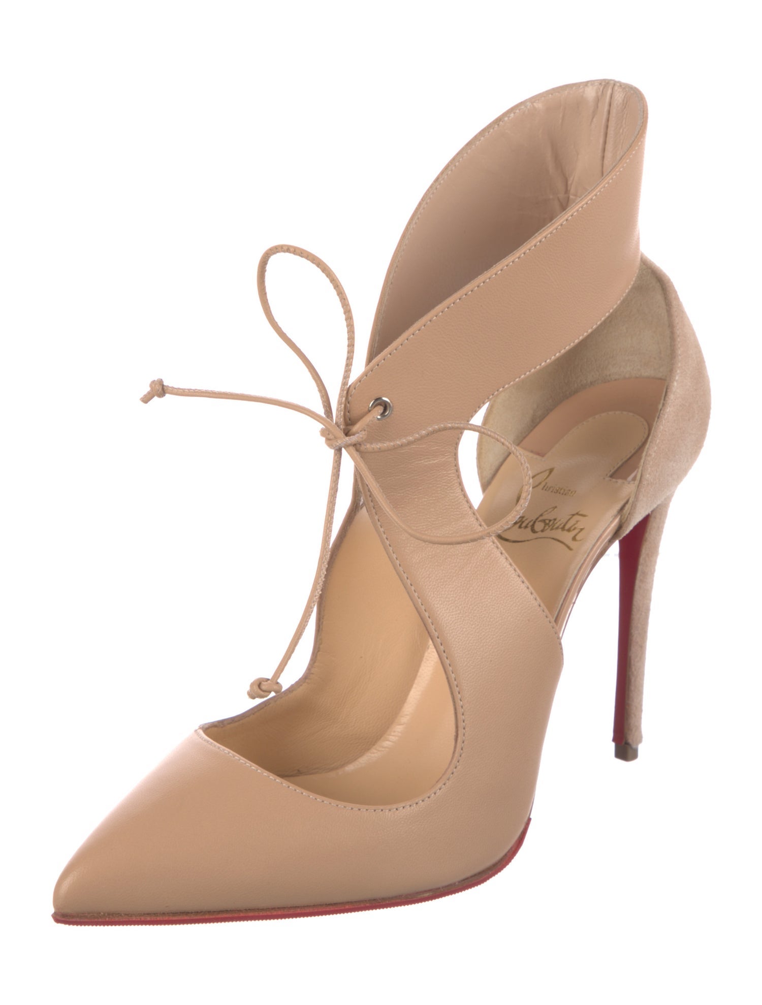 Christian Louboutin Leather Cutout Accent Pumps