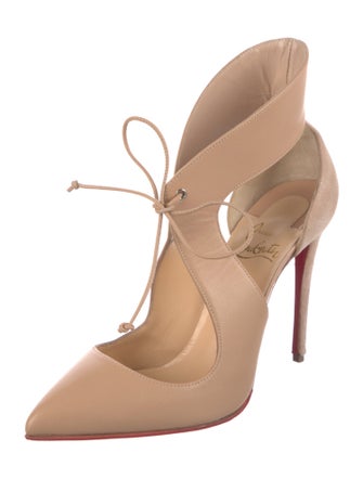 Christian Louboutin Leather Cutout Accent Pumps