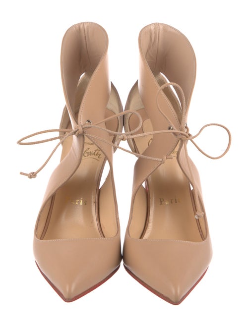 Christian Louboutin Leather Cutout Accent Pumps