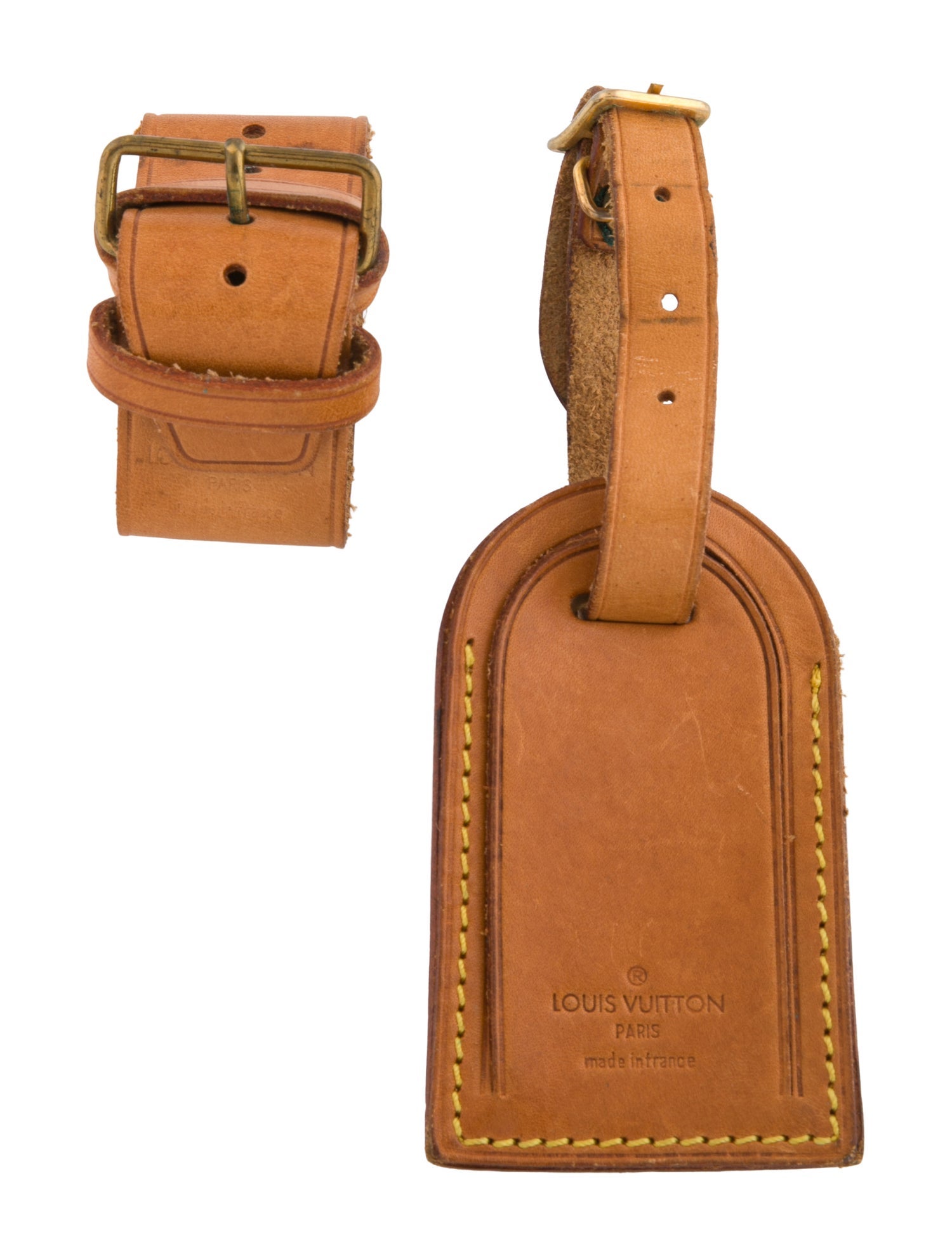 Louis Vuitton Vachetta Luggage Tag & Handle Strap Set
