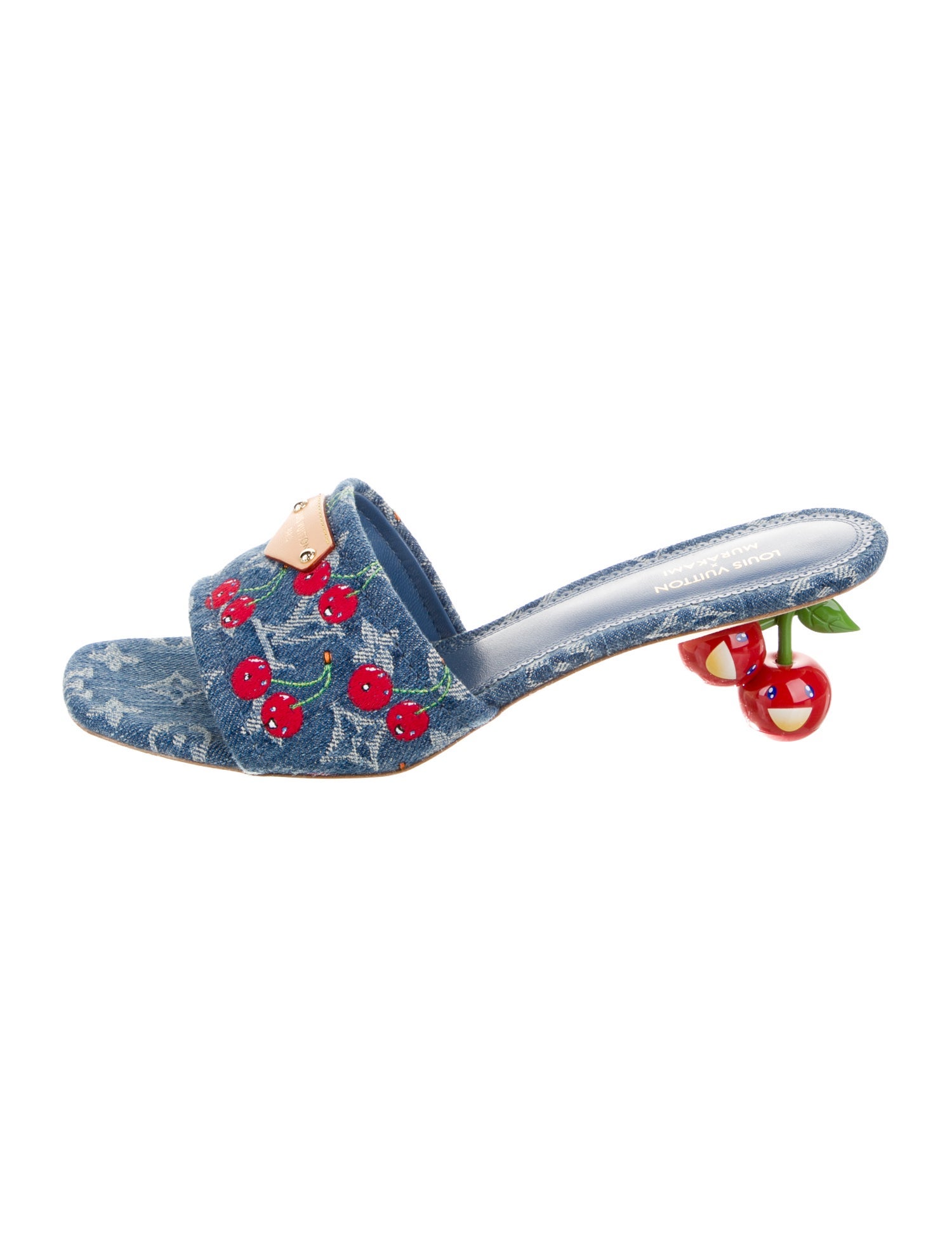 Louis Vuitton LV Monogram Denim Slides w/ Tags