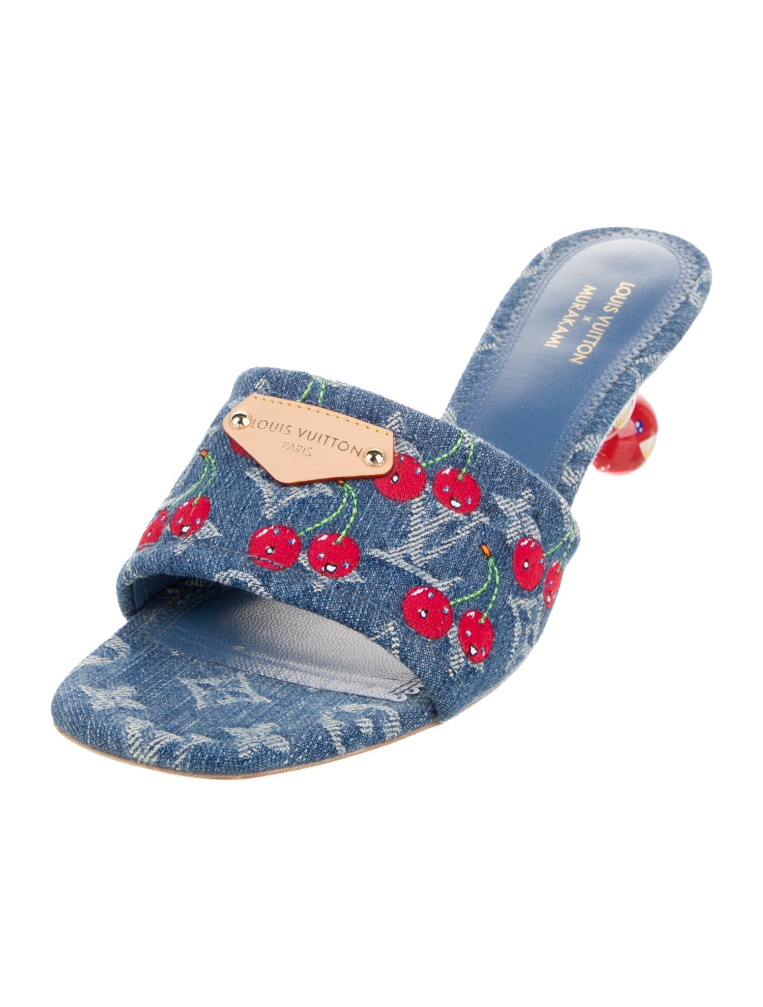 Louis Vuitton LV Monogram Denim Slides w/ Tags