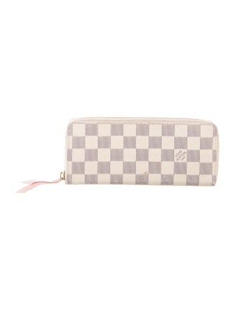 Louis Vuitton Damier Azur Pattern Coated Canvas Clemence Wallet