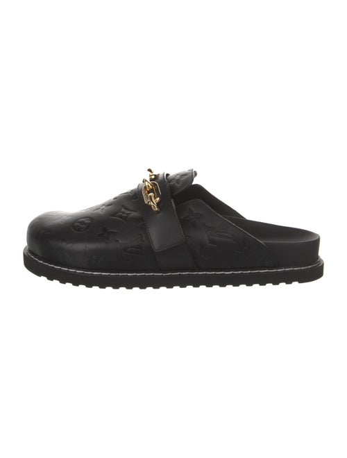 Louis Vuitton LV Monogram Embossed Leather Mules