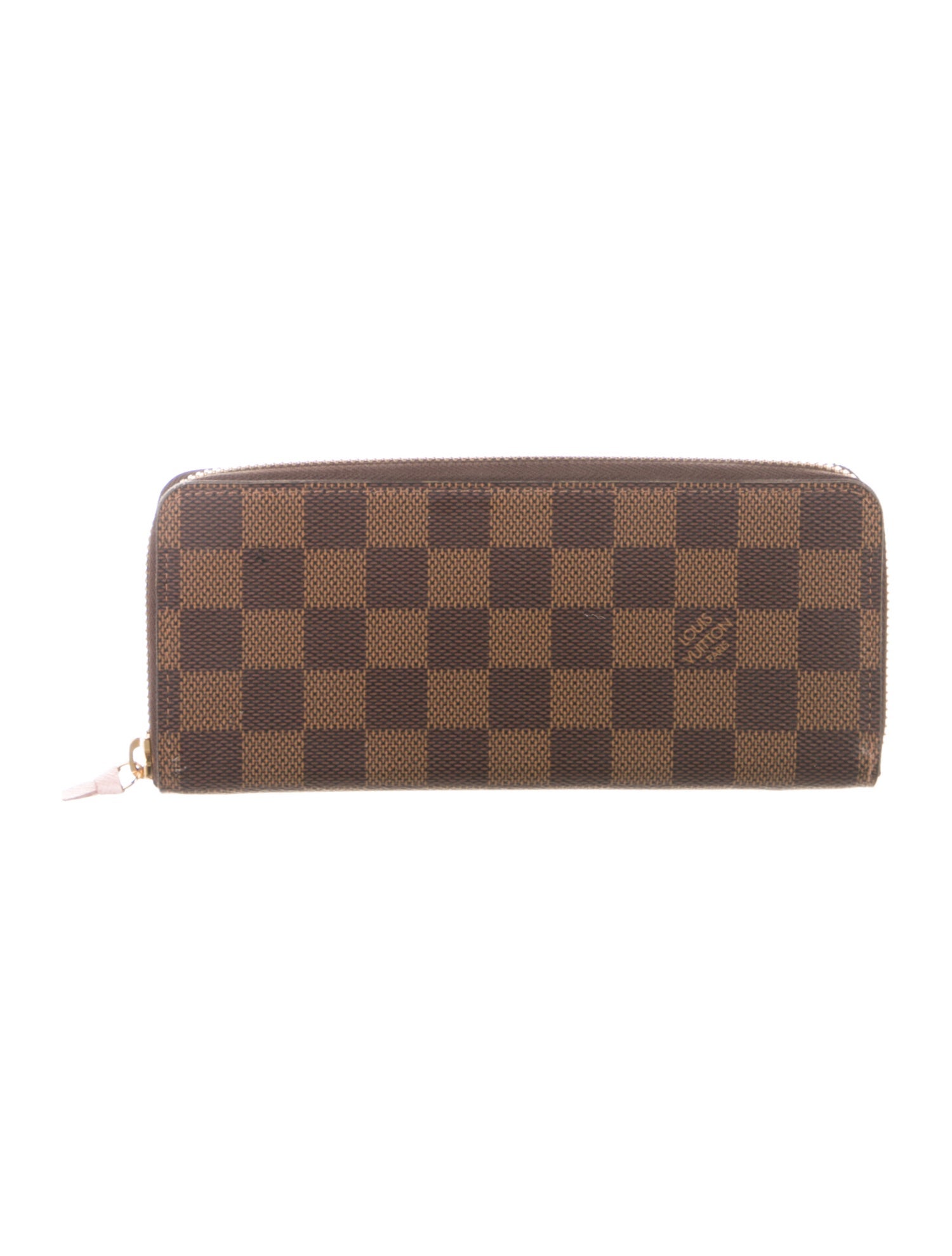 Louis Vuitton Damier Ebene Pattern Coated Canvas Zippy Wallet