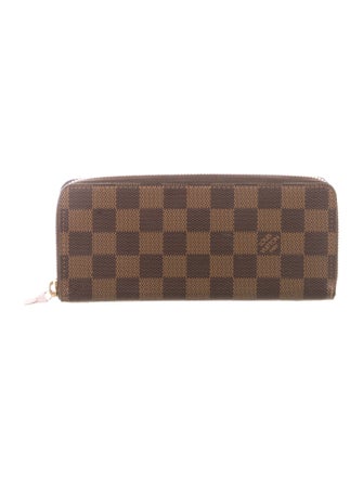 Louis Vuitton Damier Ebene Pattern Coated Canvas Zippy Wallet