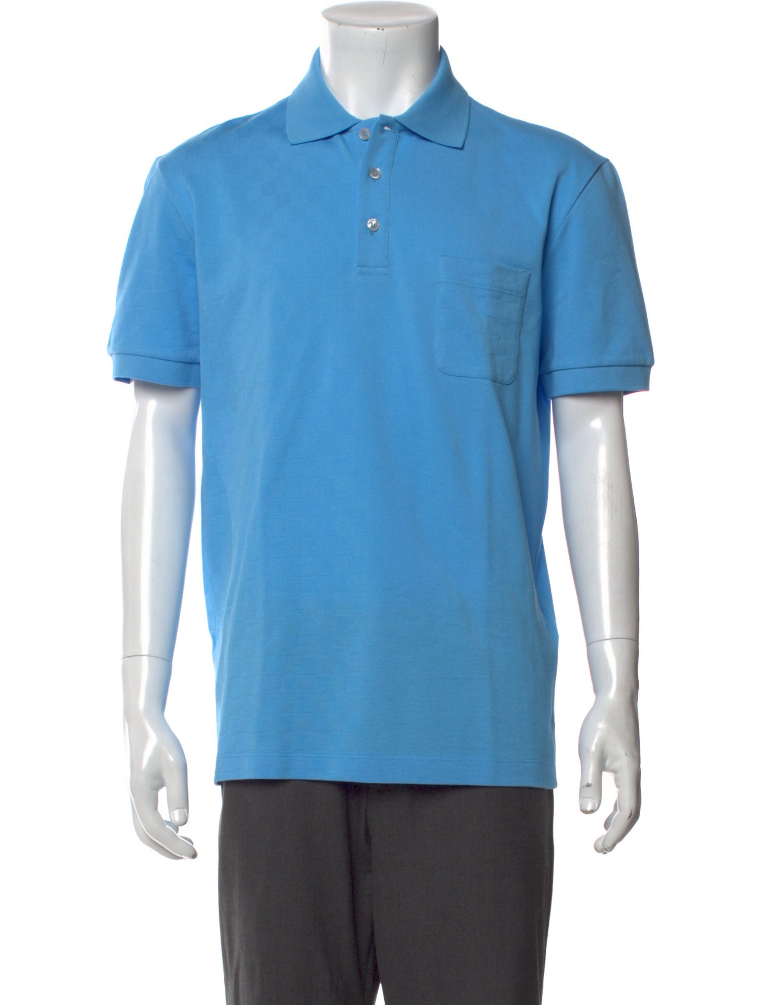 Louis Vuitton 2021 Damier Azur Pattern Polo Shirt