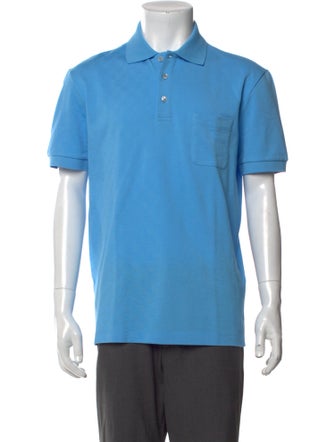 Louis Vuitton 2021 Damier Azur Pattern Polo Shirt