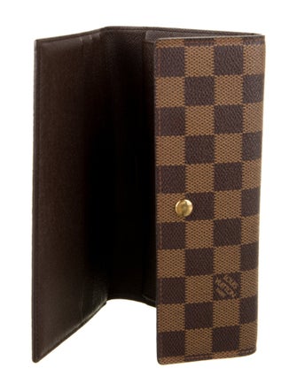 Louis Vuitton 2005 Damier Ebene Pattern Porte Trésor International Wallet