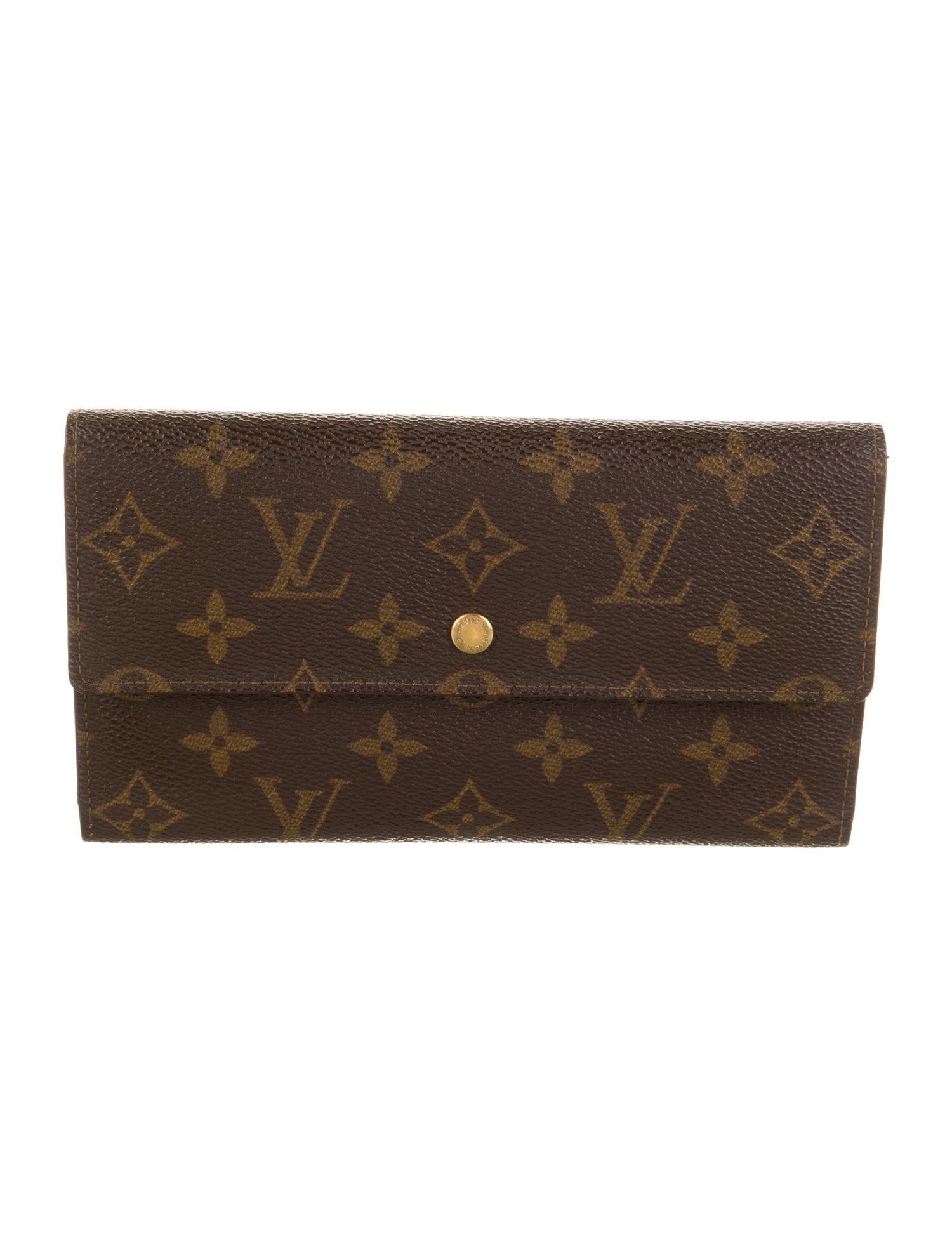 Louis Vuitton LV Monogram Coated Canvas Sarah Wallet