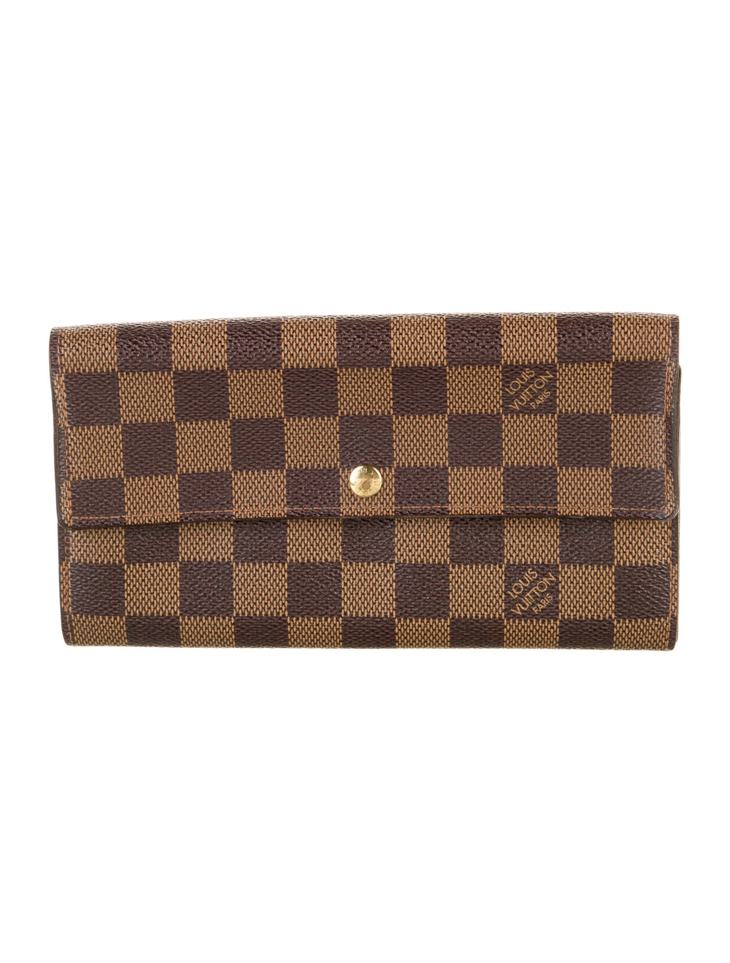 Louis Vuitton 2004 Damier Ebene Pattern Sarah Wallet