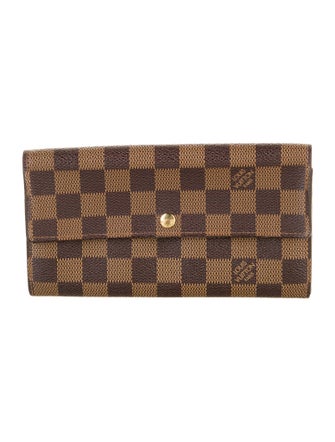 Louis Vuitton 2004 Damier Ebene Pattern Sarah Wallet