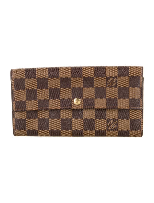 Louis Vuitton 2004 Damier Ebene Pattern Sarah Wallet