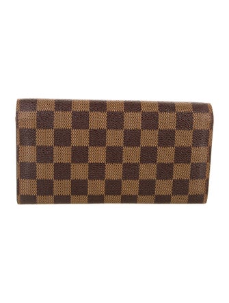 Louis Vuitton 2004 Damier Ebene Pattern Sarah Wallet