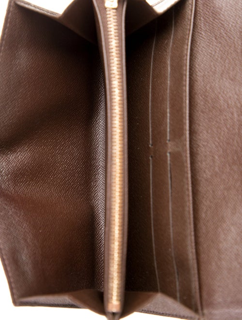 Louis Vuitton 2004 Damier Ebene Pattern Sarah Wallet