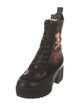 Louis Vuitton Suede Printed Combat Boots