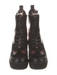 Louis Vuitton Suede Printed Combat Boots