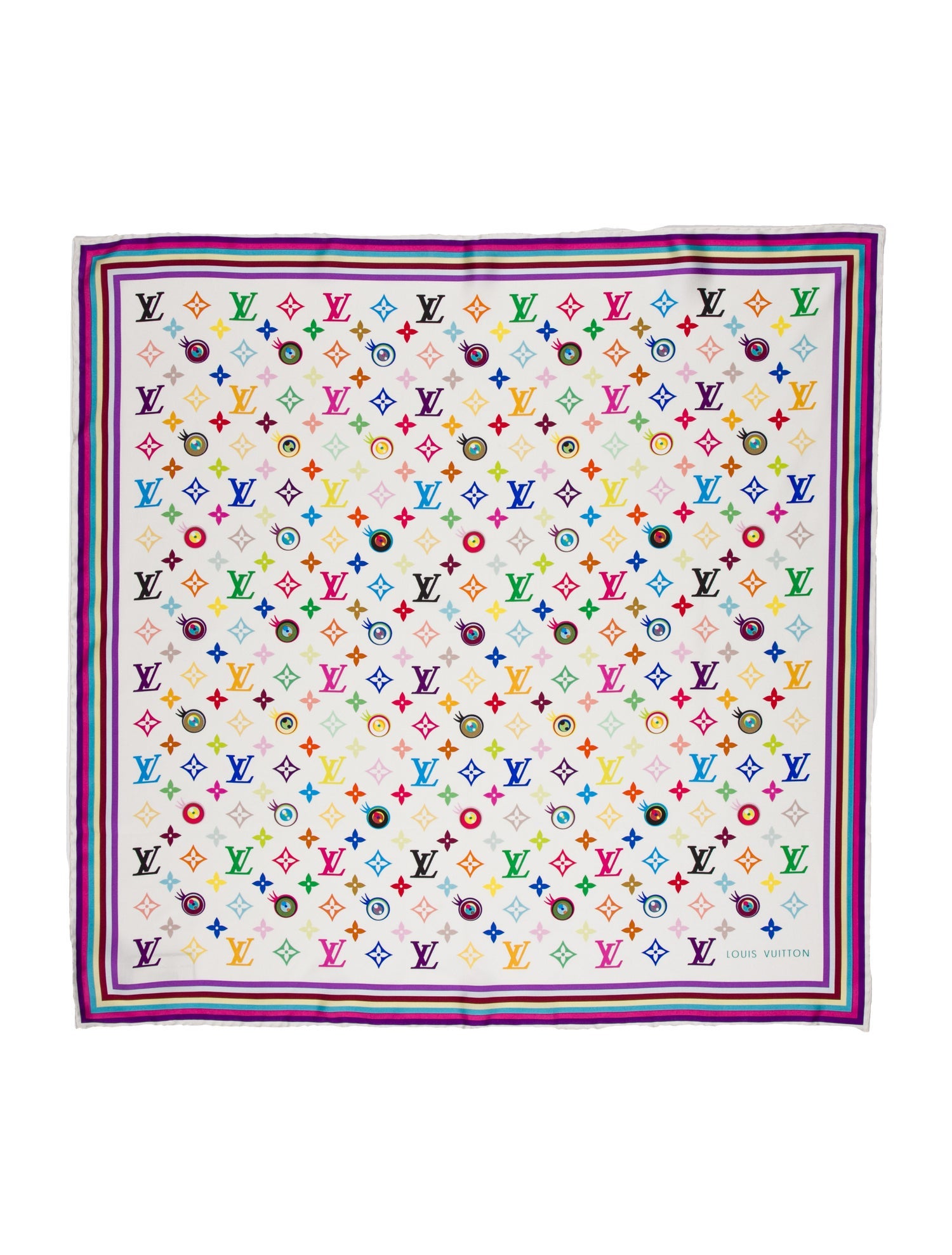 Louis Vuitton x Takashi Murakami "Eye Love You" Silk Bandana w/ Tags