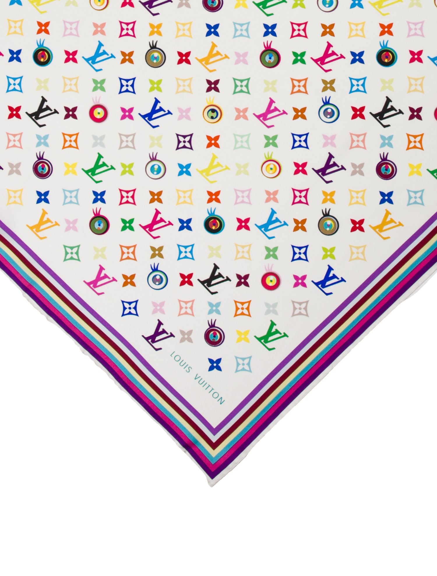 Louis Vuitton x Takashi Murakami "Eye Love You" Silk Bandana w/ Tags