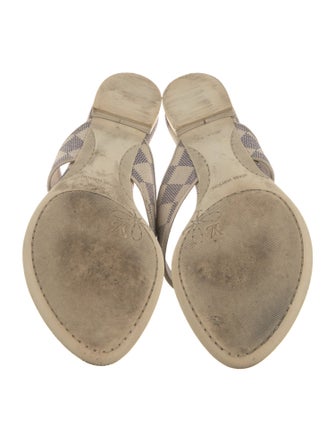 Louis Vuitton Damier Azur Pattern T-Strap Sandals