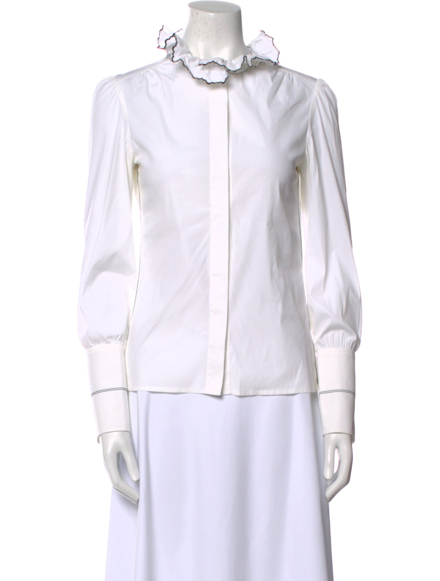 Louis Vuitton 2016 Mock Neck Button-Up Top