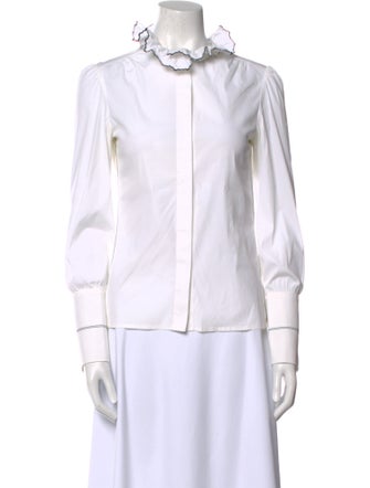 Louis Vuitton 2016 Mock Neck Button-Up Top