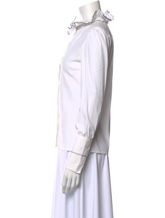 Louis Vuitton 2016 Mock Neck Button-Up Top