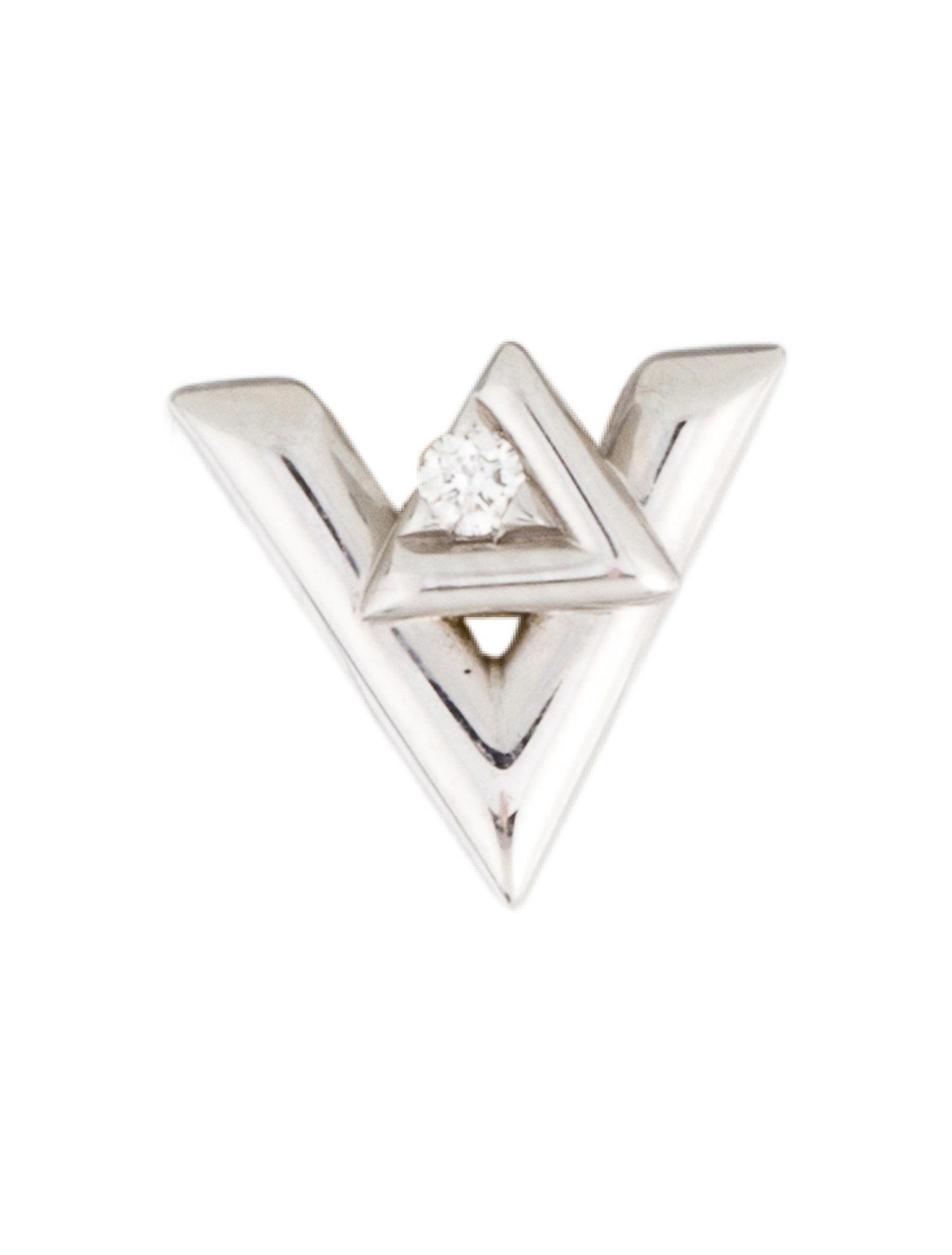 Louis Vuitton 18K Diamond LV Volt Single Stud Earring
