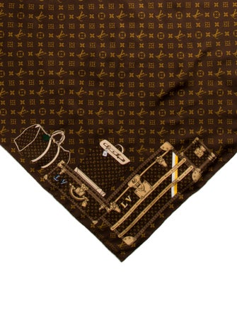 Louis Vuitton Trunks Silk Scarf