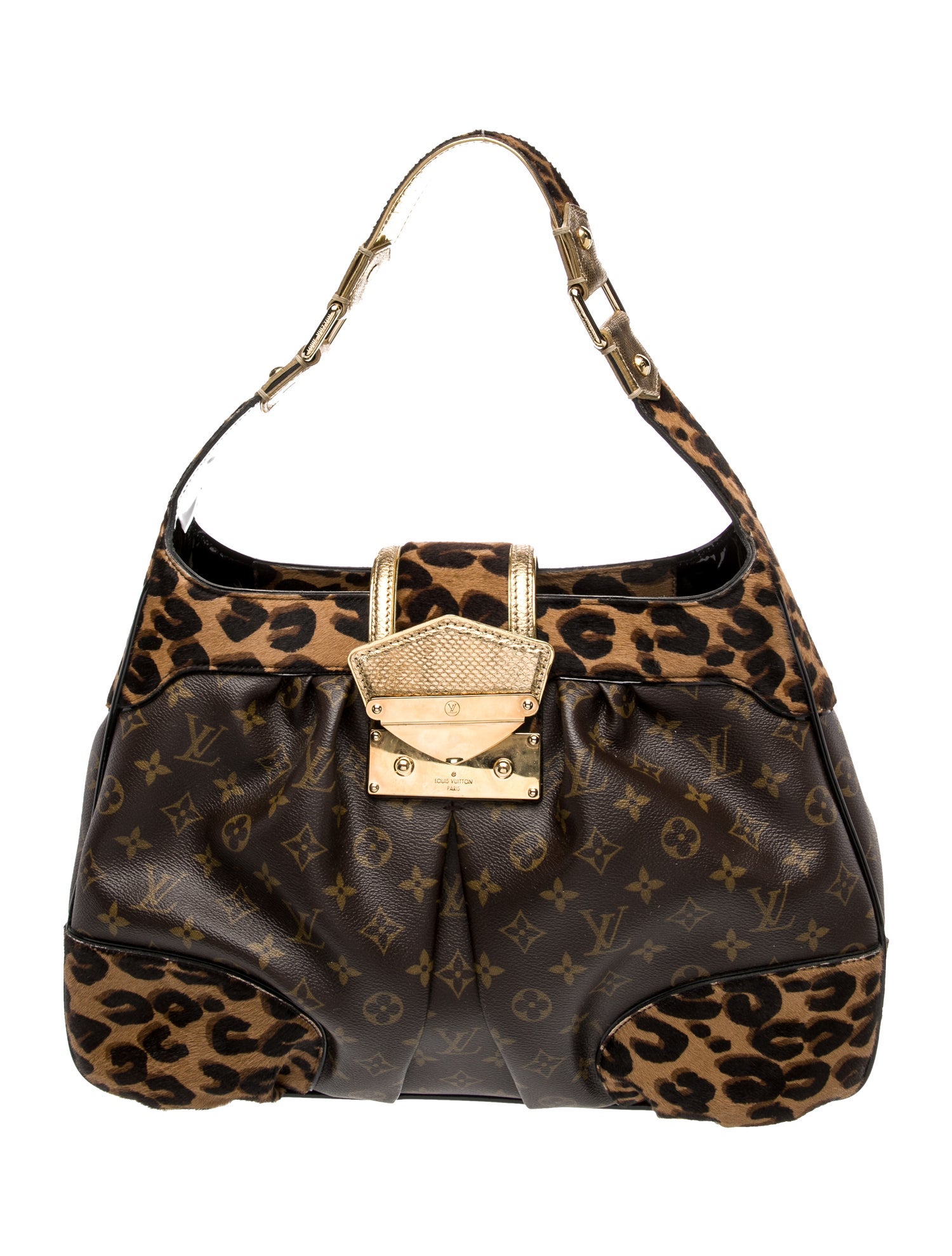 Louis Vuitton LV Monogram Limited Edition Leopard Polly Shoulder Bag Vintage
