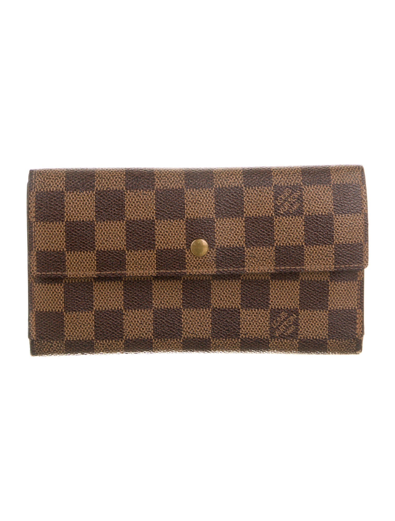 Louis Vuitton 2003 Damier Ebene Pattern Sarah Wallet