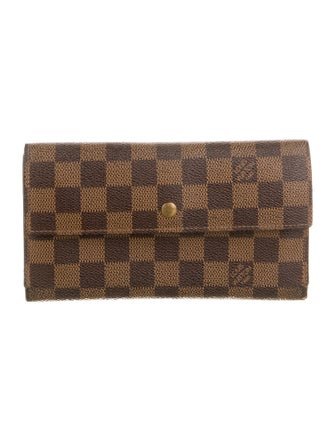 Louis Vuitton 2003 Damier Ebene Pattern Sarah Wallet