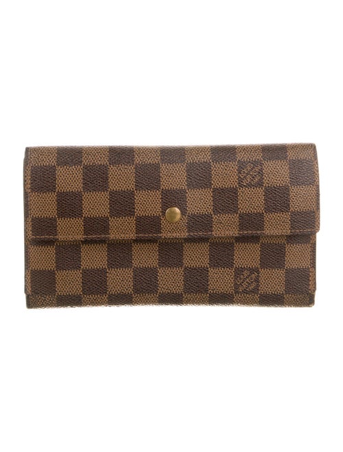 Louis Vuitton 2003 Damier Ebene Pattern Sarah Wallet